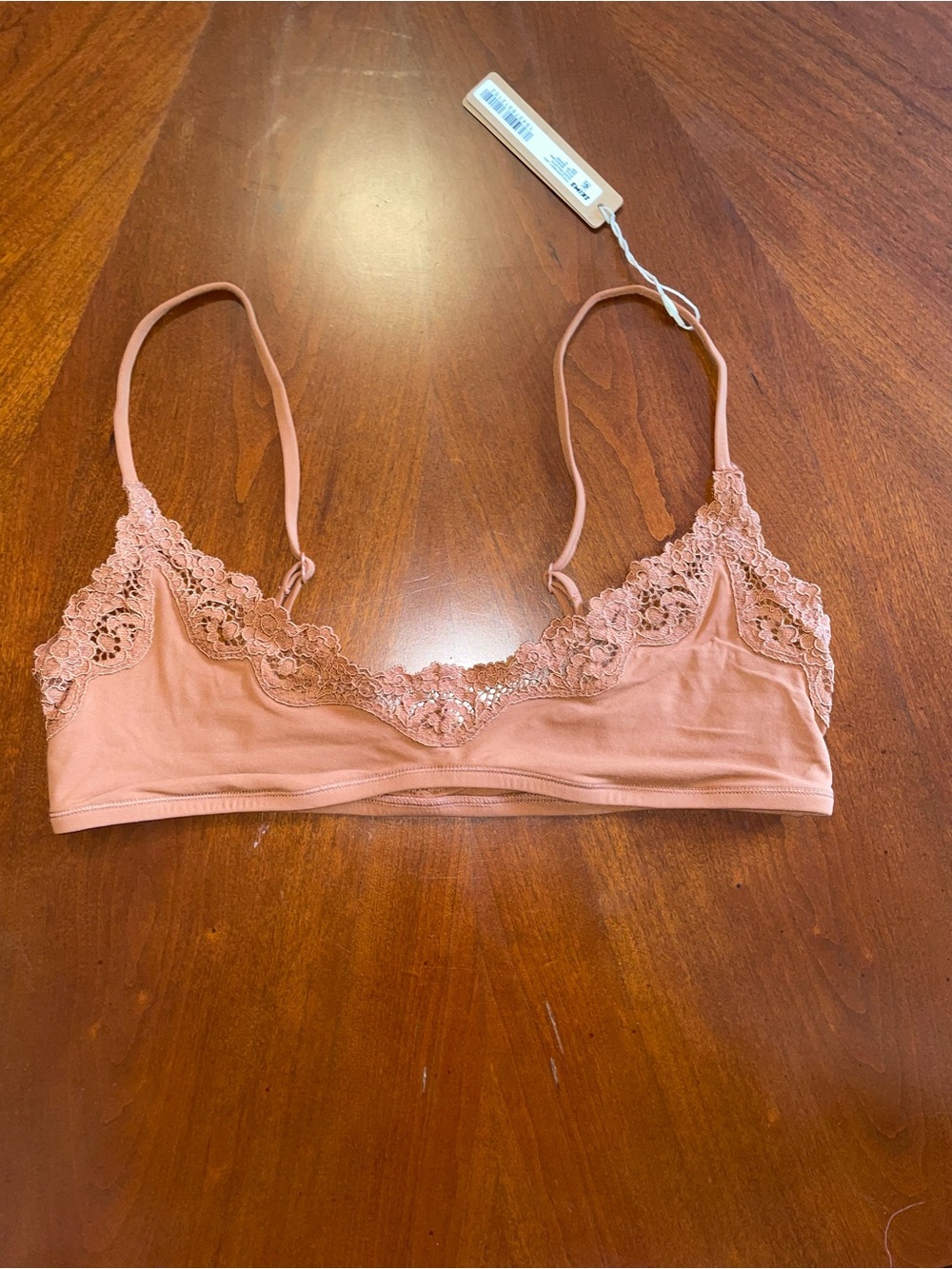 Skims Lace Trim Bralette - Dusty Rose
